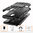 Dual Layer Rugged Tough Shockproof Case & Stand for Nokia 3.1 - Black